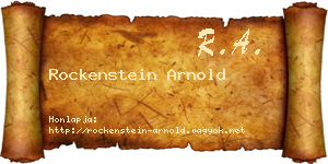 Rockenstein Arnold névjegykártya